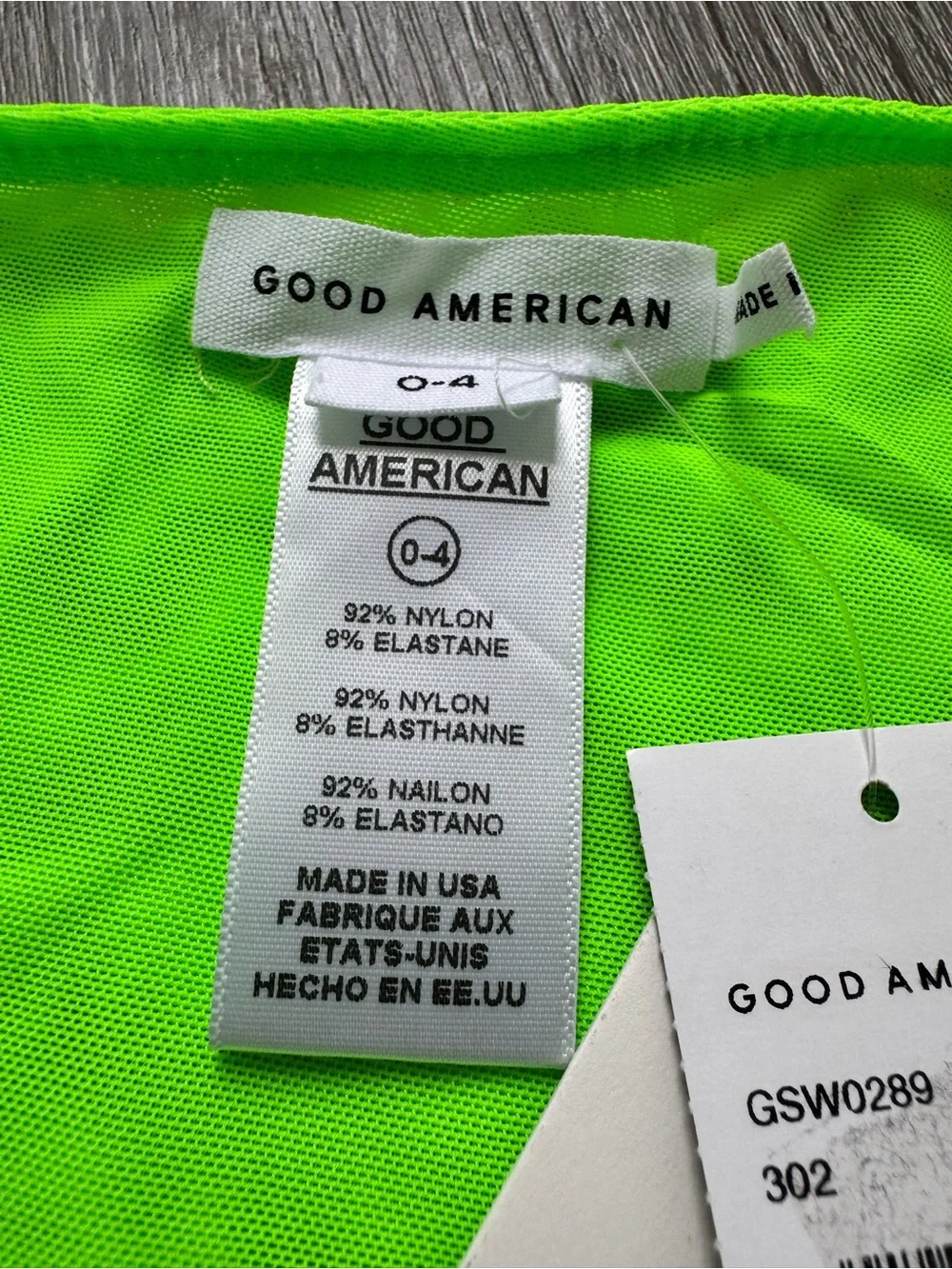 Good American Electric Lime Mesh Sarong Swim Cover Up Size 0-4 NWT